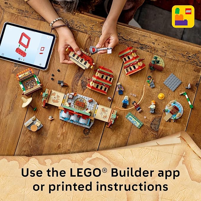 LEGO ONE PIECE Battle at Arlong Park Building Blocks - Pretend Play Building Toy for Boys & Girls Ages 9+ - 5 Straw Hat Pirates Toy Figures & Playset for Anime Fans - Gift Idea for Birthdays