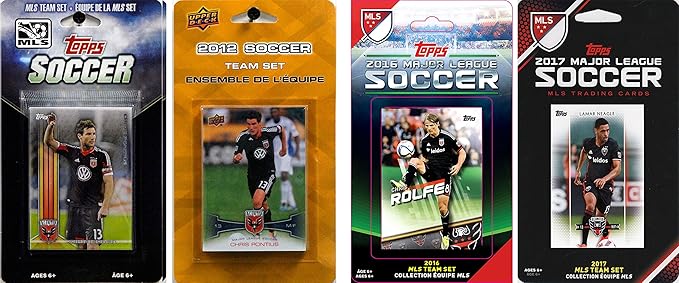 C&I Collectables MLS D.C. United Men's 4 Different Licensed Trading Card Team Sets White