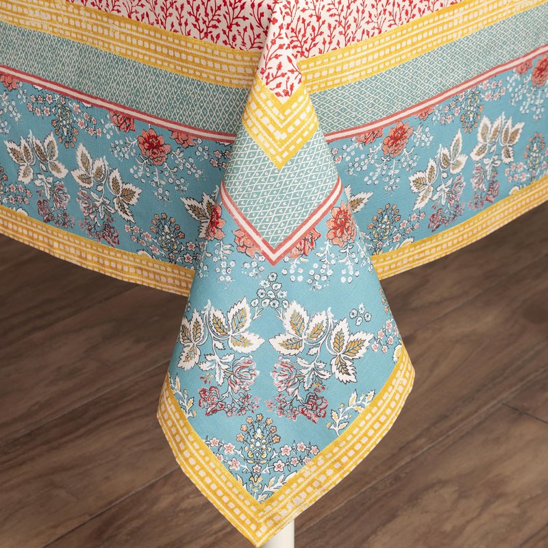Maison d' Hermine Table Cloth Rectangle Table 100% Cotton 60 x 90 Inches Tablecloth Reusable Decorative for Dining Kitchen Room Farmhouse Home Gifts for Mothers Day Spring Summer - Marquise