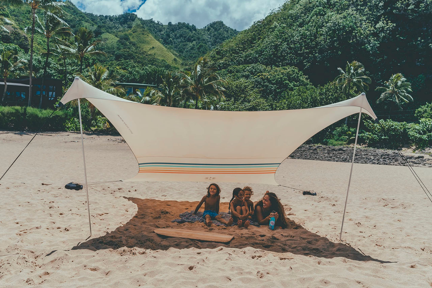 Neso Tents Beach Tent with Sand Anchor, Portable Canopy Sunshade - 7' x 7' - Patented Reinforced Corners (Rainbow)