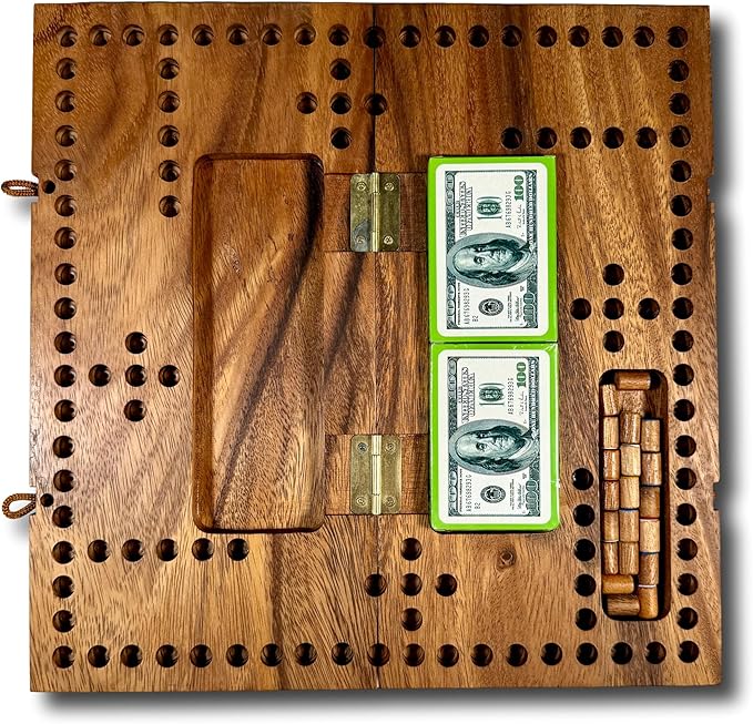 Personalized Pegs and Jokers Game – 4-Player Wooden Board with Cards & Pegs