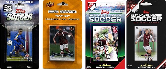 C&I Collectables MLS Colorado Rapids Men's 4 Different Licensed Trading Card Team Sets White