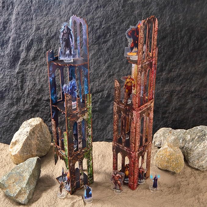 Gothic Sci-Fi Towers Ruin Terrain Set for WH40K D&D Pathfinder Painted Modular Building Tabletop Scenery for 28mm Kill Team Miniatures RPG Wargames Battlezone Creation Kit for Tactical Gamepla