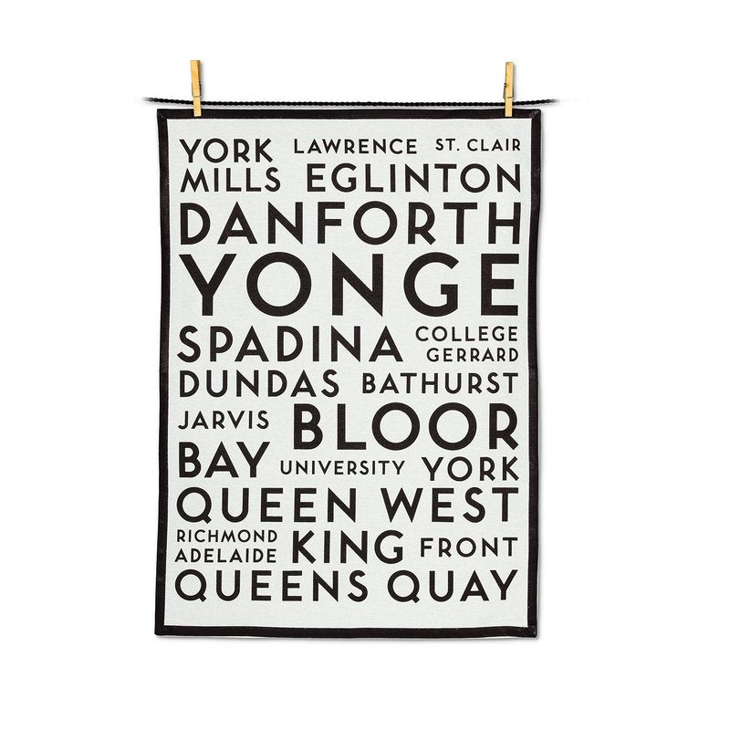 Abbott Collection Toronto Street Names Kitchen Tea Towel, Set of 2