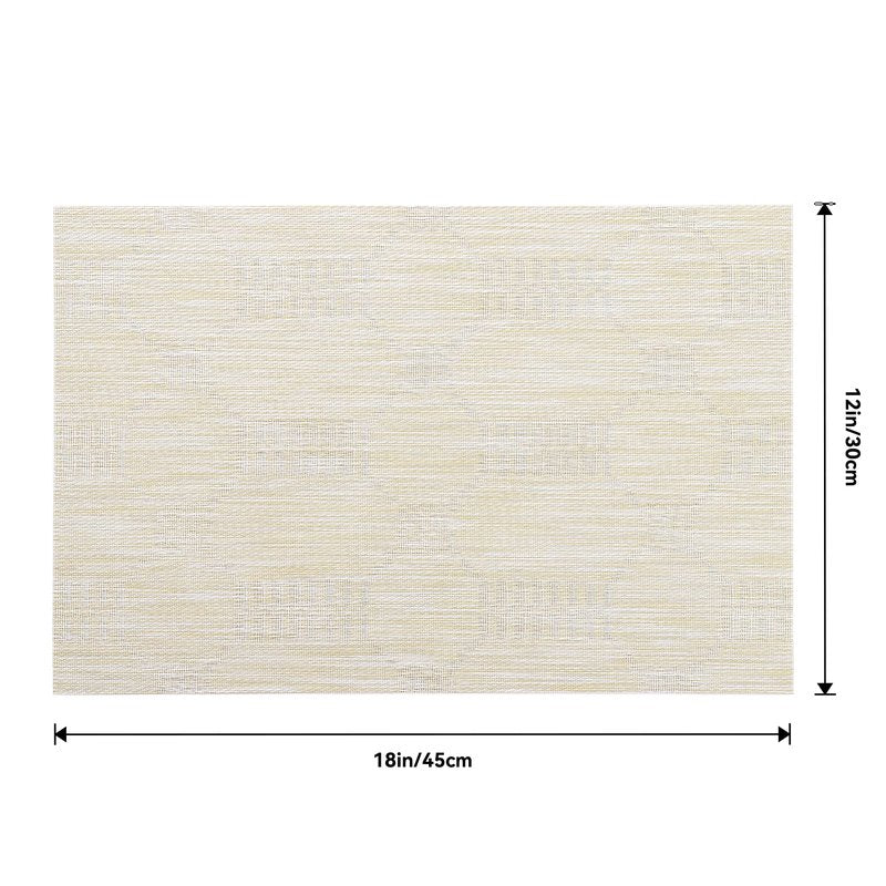 Leetaltree Wheat Placemats Set of 8 - Heat Resistant Non-Slip Place mats for Dining Table, Washable Durable PVC Vinyl Woven Table Mats(Wheat, 8)