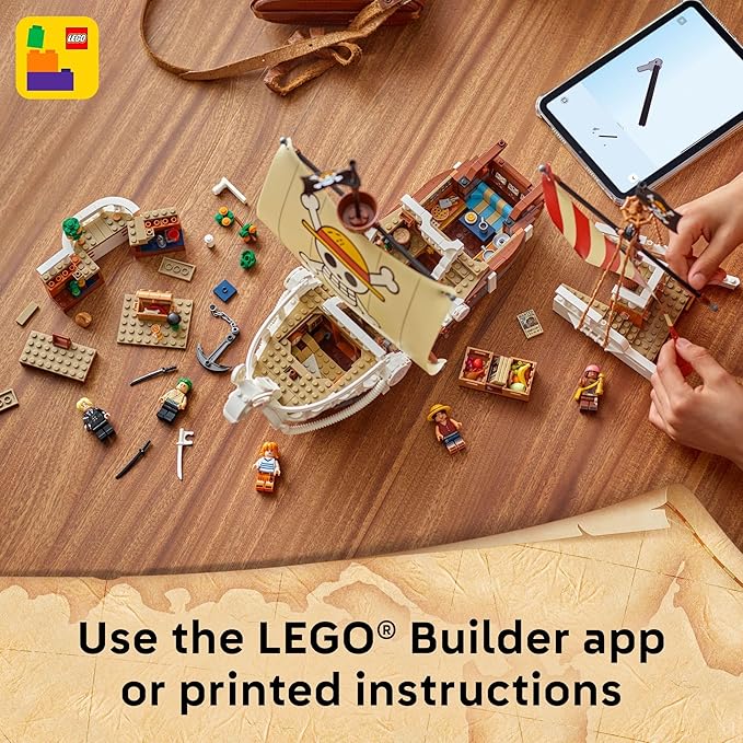 Lego ONE Piece The Going Merry Pirate Ship Building Blocks - Pretend Play Adventure Toy for Boys & Girls 10+ - Straw Hat Crew Toy Figures & Playset for Anime Fans - Gift Idea for Birthdays -