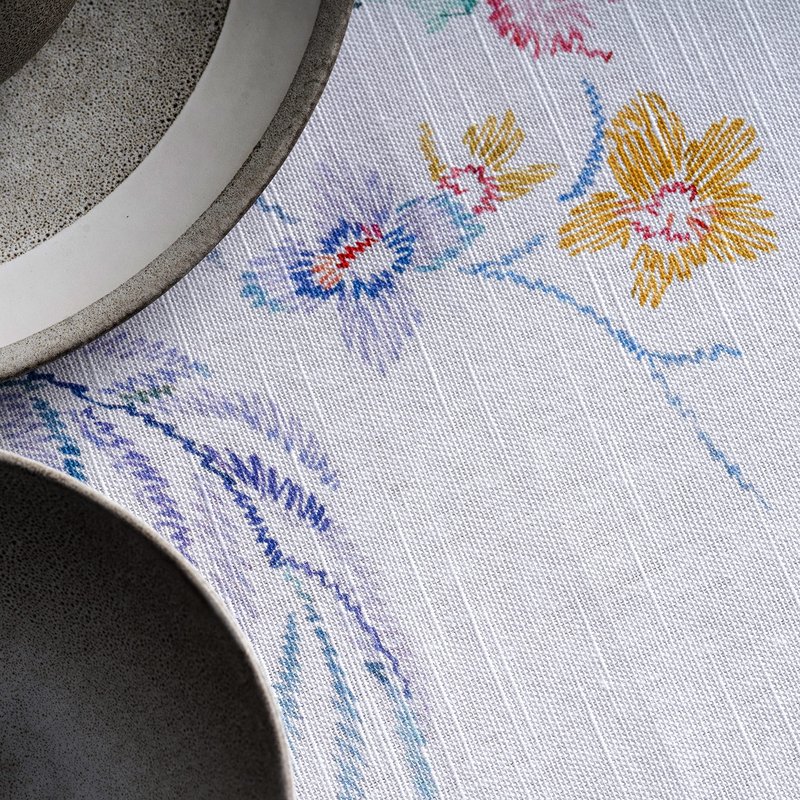Maison d' Hermine Table Cloth Square Table 100% Cotton 60 x 60 Inches Tablecloth Reusable Decorative for Dining Kitchen Room Farmhouse Home Gifts for Mothers Day Spring Summer - Paradise Island