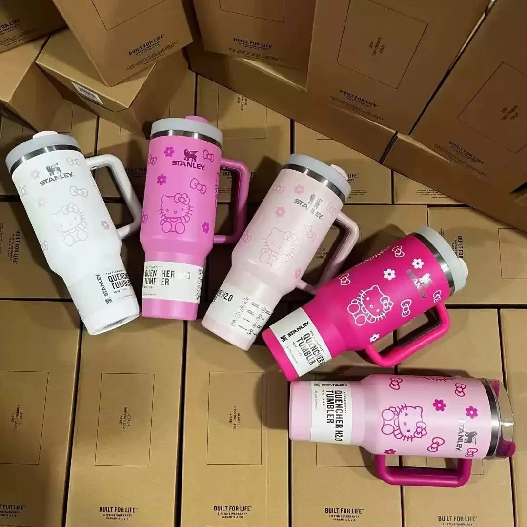 X PINK Stanley Quencher H2.0 Tumbler – 40 oz Travel Cup