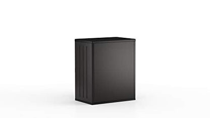 Suncast Commercial Heavy-Duty 9 Cubic Ft. Resin Storage Cabinet with Lockable Handles, Adjustable Metal-Reinforced Shelves for Garage or Workspace, Black, Made in The USA