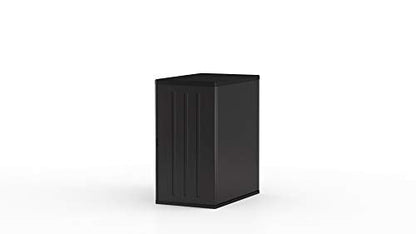 Suncast Commercial Heavy-Duty 9 Cubic Ft. Resin Storage Cabinet with Lockable Handles, Adjustable Metal-Reinforced Shelves for Garage or Workspace, Black, Made in The USA