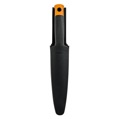 Fiskars Hori Hori Garden Knife with Sheath, Multi-Purpose Heavy Duty Gardening Hand Tool for Weeding, Planting, Digging with Hanging Hole