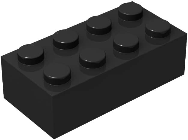500 Piece Black Bricks Bulk 2x4 Building Bricks Flat Compatible With Lego Parts and Pieces (Color: Black)