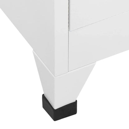 ZXQVLMRS Industrial Single Tier Metal Locker Cabinet with Lock and Keys, Tall Storage Organizer for Office, Gym, Home, 18 x 15 x 71 Inch, Matte Grey