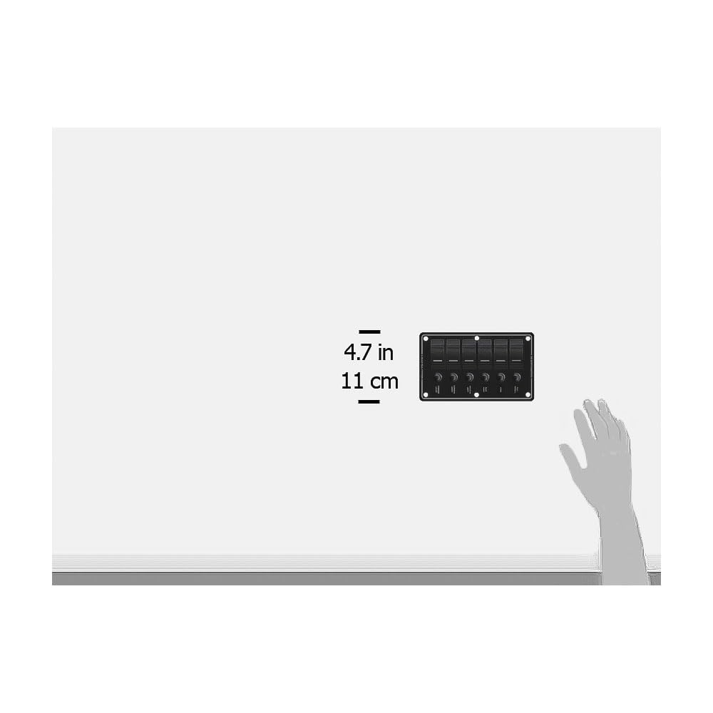 Blue Sea Systems 8373 Water Resistant Circuit Breaker Panel, 6 Position, Black