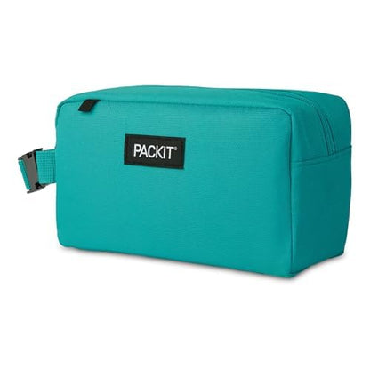 PackIt® Freezable Snack Box, Checked Out, Built with ECOFREEZE Technology, Collapsible, Reusable, Zip Closure with Buckle Handle, Designed For Work Snacks, Fresh Snacks On the Go, Adults, and All Ages