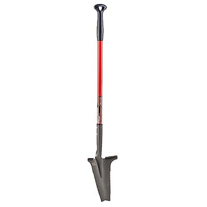Root Slayer 22311 Nomad Compact Steel Garden Spade for Digging Soil and Root Removal, Portable Tool, Red