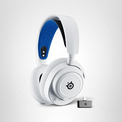 SteelSeries Arctis Nova 7P Wireless Multi-Platform Gaming Headset — Neodymium Magnetic Drivers — 2.4GHz + Bluetooth — 38Hr USB-C Battery — Gen2 AI Mic — PlayStation, PC, Switch, VR, Mobile - White