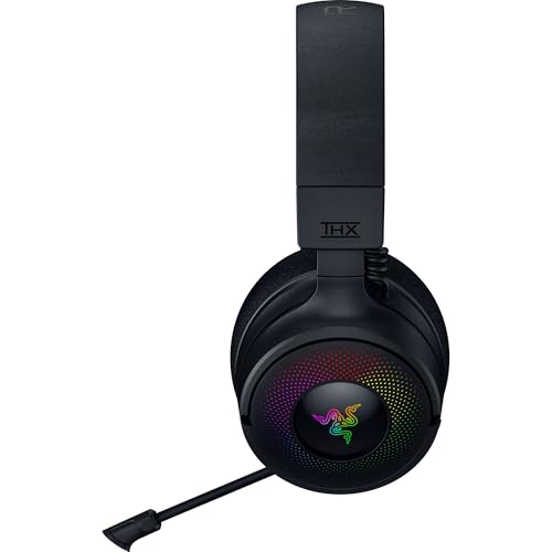 Razer Kraken V4 Wireless Gaming Headset: 2.4GHz, Bluetooth, USB - Super Wideband Mic - 40 mm Drivers - 9 Zone RGB Lighting - for PC, Mac, PS5, Nintendo Switch 2, Steam Deck, Smartphone - Black
