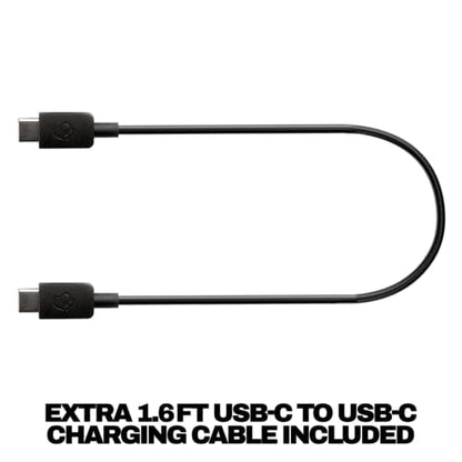 Skullcandy Hesh Evo Wireless Over-Ear Bluetooth Headphones with Extra USB-C Charging Cable, Noise Isolating, 36 Hours Battery, Foldable Lightweight Design, Microphone for iPhone Android - True Black