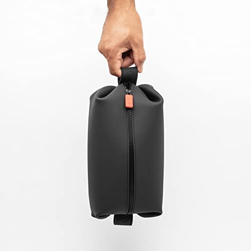 TOOLETRIES The Koby Dopp Kit - Silicone Toiletry Organizer, Bathroom Travel Bag - Heavy-Duty Zipper, Leak Resistance, Easy to Clean - 9" x 4.5" x 4.5" - Charcoal