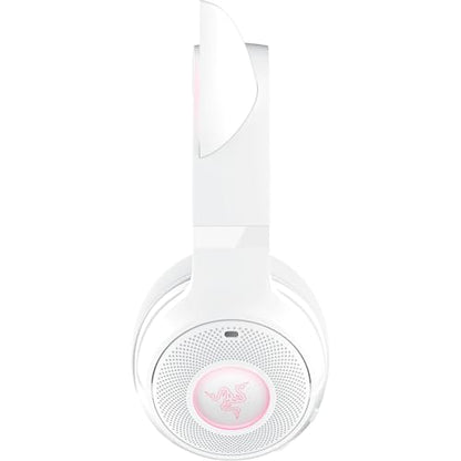 Razer Kraken Kitty V2 BT Wireless RGB Headset: Chroma RGB Kitty Ears & Earcups - Bluetooth 5.2-40 mm Drivers - Noise-Cancelling Mics - Lightweight - 40 Hr Battery w/Type C Charging - White