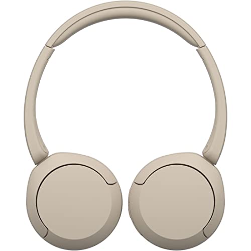 Sony WH-CH520 Best Wireless Bluetooth On-Ear Headphones with Microphone for Calls and Voice Control, Up to 50 Hours Battery Life with Quick Charge Function, Includes USB-C Charging Cable - Beige