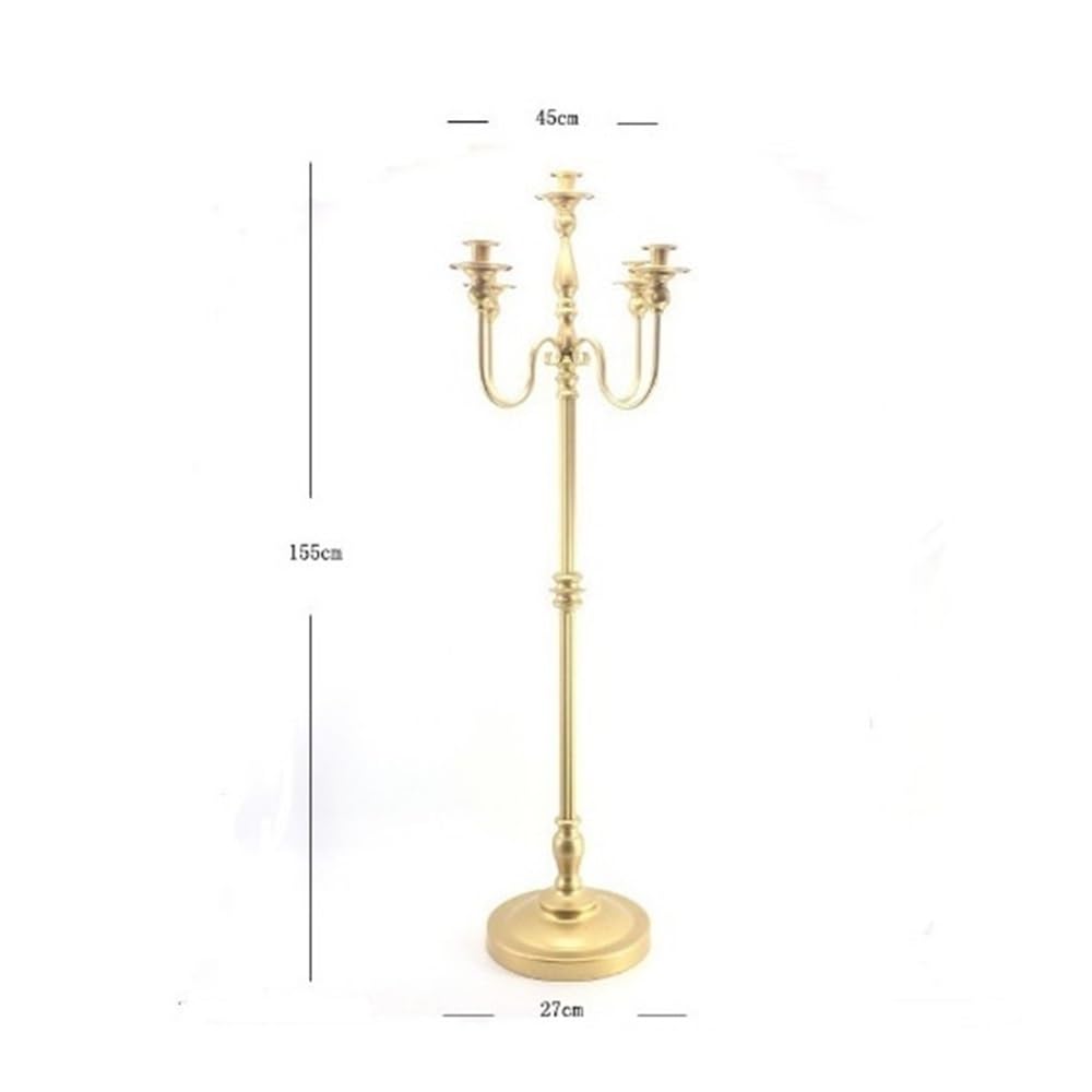 cfycfy987 Candelabra Retro Floor-Standing Tall Candlestick Wedding Arrangement Metal Five-Head Candle Holder Candle Sticks Holder(Large)
