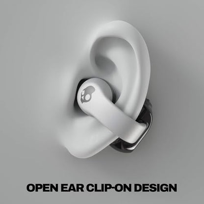 Skullcandy Push 720 Open Wireless Open Ear Bluetooth Earbuds, Headphones, Waterproof, Clip-On Lightweight Design, 30 Hours Battery, Wireless Charging Pouch, Microphone for iPhone Android - Chrome