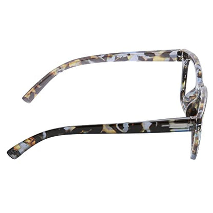 Peepers by PeeperSpecs Women's to The Max Square Light Blocking Reading Glasses, Blue Quartz, 49 + 1.25