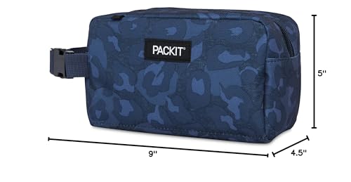 PackIt® Freezable Snack Box, Checked Out, Built with ECOFREEZE Technology, Collapsible, Reusable, Zip Closure with Buckle Handle, Designed For Work Snacks, Fresh Snacks On the Go, Adults, and All Ages