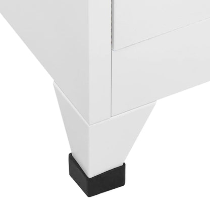 Metal Locker,Lockable Industrial Metal Locker Cabinet 38x45x180 cm - Durable Storage Organizer with Shelves & Hanging Bar, Grey Finish for Office, Garage & Gym, Secure & Stylish