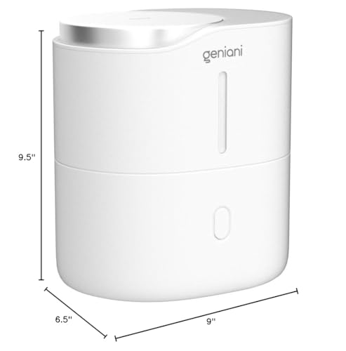 GENIANI Ultrasonic Cool Mist Humidifier for Bedroom, Large Rooms, Home, 4L - Easy Fill & Clean Humidifier for Plants w/Auto Shut-off, 40H Runtime - Quiet, Top Fill Air Humidifier