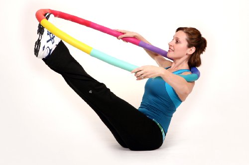 Weighted Hula Hoop, ACU Hoop 3L - 3.3 lb Large, Weight Loss Fitness Workout Sports Hoop with ridges. (Rainbow Colors)