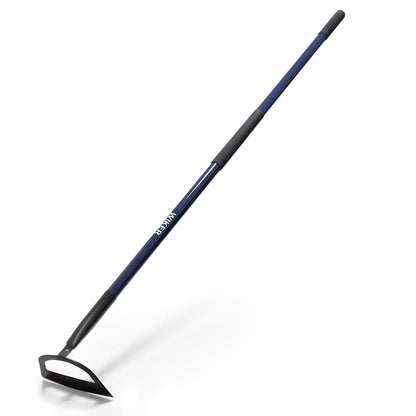 WIKER 57 Inch Professional Garden Hoe, Heavy Duty Weeding Tool with Pre-Sharpened Blade, Fiberglass Long Handle for Effortless Soil Cultivation and Weed Removal