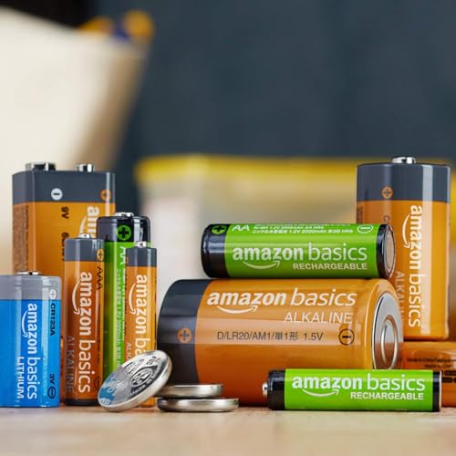 Amazon Basics 16-Pack Rechargeable AAA NiMH Performance Batteries, 800 mAh, 1.2V, Recharge up to 1000x Times, Pre-Charged