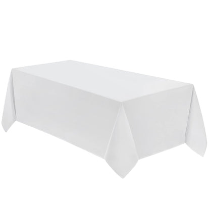 VidaFete 1 Pack Tablecloth 90 * 132inch Rectangle Table Cloth Polyester, Stain Wrinkle Resistant Polyester Dining Table Cover for Kitchen Dinning Party Wedding Tabletop Buffet Decoration(White)