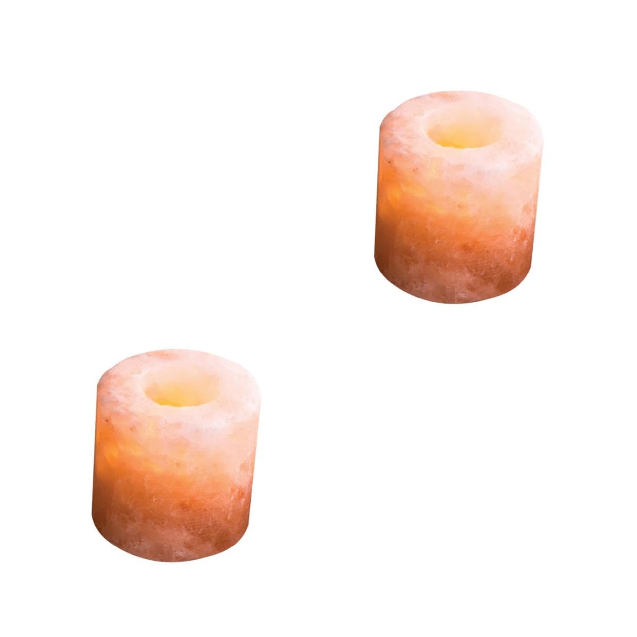 Amosfun 2pcs Himalayan Salt Candle Holder for Meditation Home Decor Elegant Table Ornament for Centerpieces Unique Temple Design
