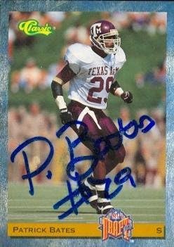 Sports Memorabilia Autograph Warehouse 73659 Patrick Bates Autographed Football Card Texas AAndM 1993 Classic No 84