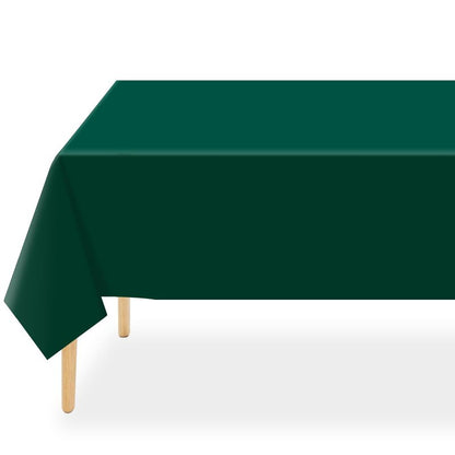 QIKSION Dark Green Plastic Table Cloth Disposable 3 Pack, 54 x 108 Inch Tablecloths for Party, Christmas Decorations, Rectangle Table Cover