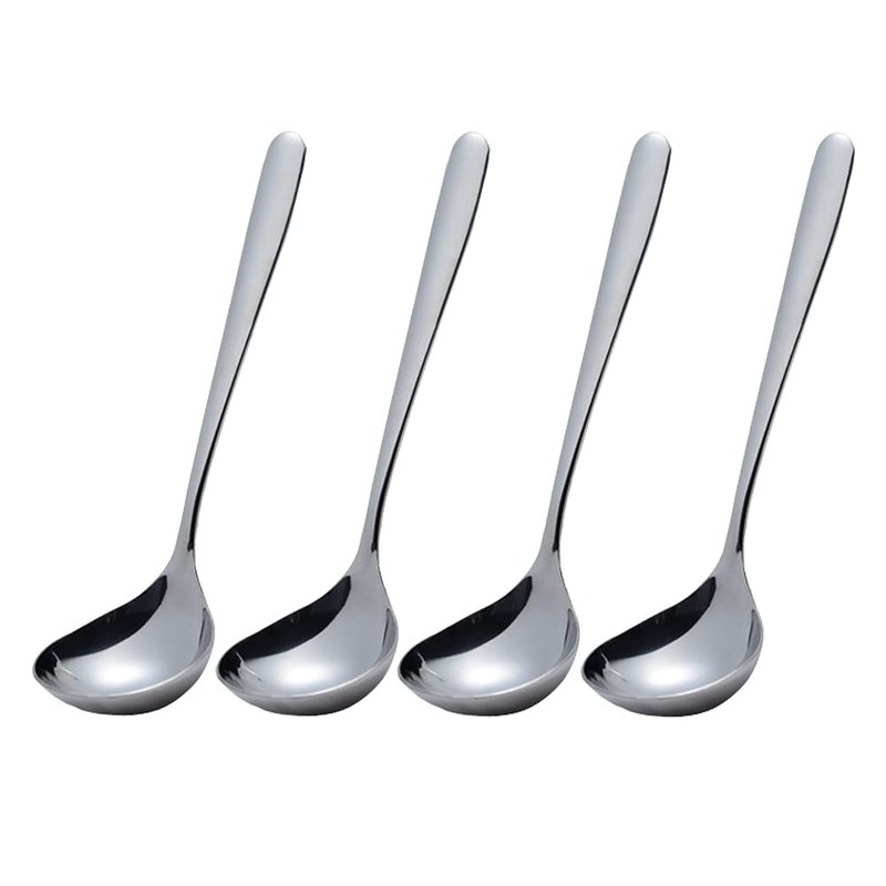 Wenkoni Small Ladles,Sauce,Gravy Soup Spoons Ladles,4 Pack SUS 304 Non-magnetic Stainless Steel 8'' (Color:Silver).