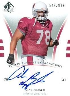 Sports Memorabilia Alan Branch Autographed Football Card (Arizona Cardinals) 2007 Upper Deck SP No.232 Rookie