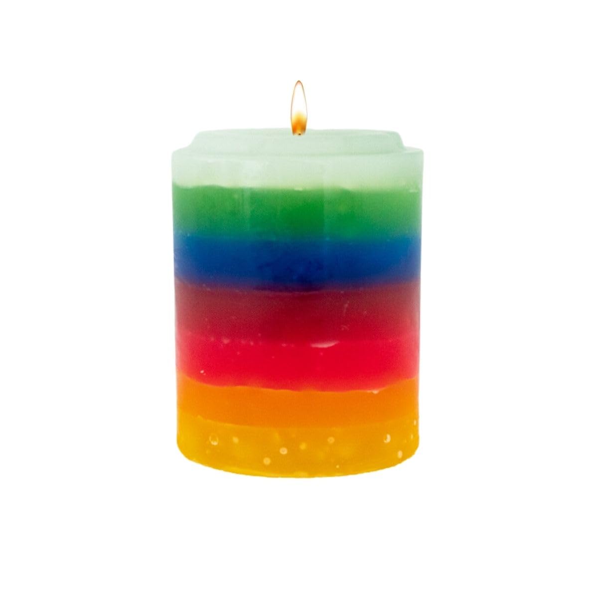 Luz Maria Plain Candle 7 Colours | 500g | 100% Paraffin | 7 Chakras | 7 Powers | for Rituals, Meditation, Home or Office Decoration, Social Events | 100% Quality |, 885043106