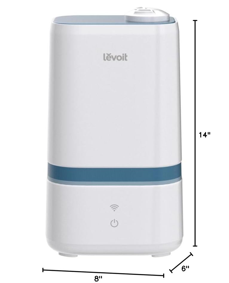 LEVOIT 4L Humidifiers for Bedroom Large Room & Essential Oil Diffuser, Quiet Cool Mist for Home, Baby and Plants, Last up to 40Hours, Dual 360° Rotation Nozzles, Handle Design, Auto Shut Off, Blue