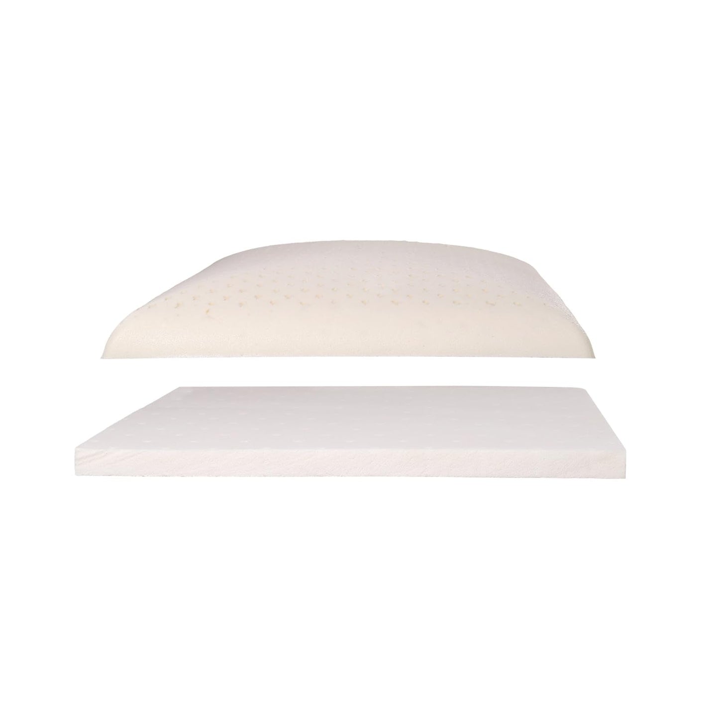 SUQ I OME Adjustable Slim Sleeper -Thin Flat Latex Pillow for Sleeping with 2 Removable Layers 3 Heights(1'', 2.5'', 3.5''), for Stomach, Side and Back Sleepers,Twill White