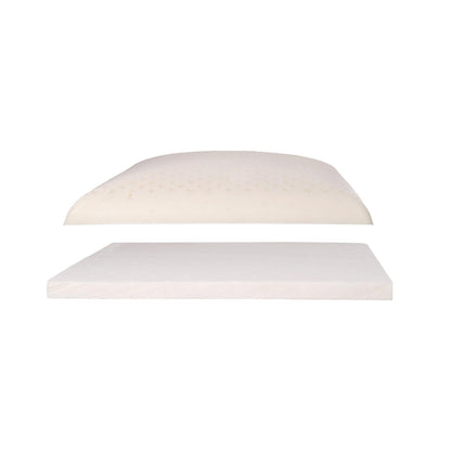 SUQ I OME Adjustable Slim Sleeper -Thin Flat Latex Pillow for Sleeping with 2 Removable Layers 3 Heights(1'', 2.5'', 3.5''), for Stomach, Side and Back Sleepers,Twill White