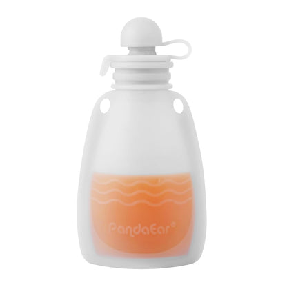 PandaEar Reusable Silicone Baby Food Pouches, 7 Pack Squeeze Pouches for Toddler Kids, BPA-Free Silicone Refillable Baby Food Storage, 5.5 oz /150 ml