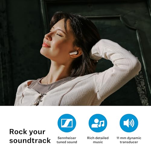 Sennheiser ACCENTUM Open Wireless Earbuds - Open Ear Buds Design, Dynamic Sound & Bluetooth 5.3, IPX4 Splash Protection, 28 Hours Battery Life, USB-C Charging Case, Music, Phone Calls, Travel, Black