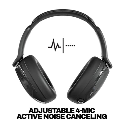 Skullcandy Hesh 540 ANC Wireless Over-Ear Bluetooth Headphones with THX Spatial Audio, Active Noise Cancelling, Personalized Sound, Up to 65 Hours Battery, Microphone for iPhone Android - True Black