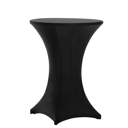 Tina's 4 Pack 30x42 Inch Highboy Spandex Cocktail Table Covers, Black, Fitted Stretch Cocktail Table Tablecloth for Round Tables