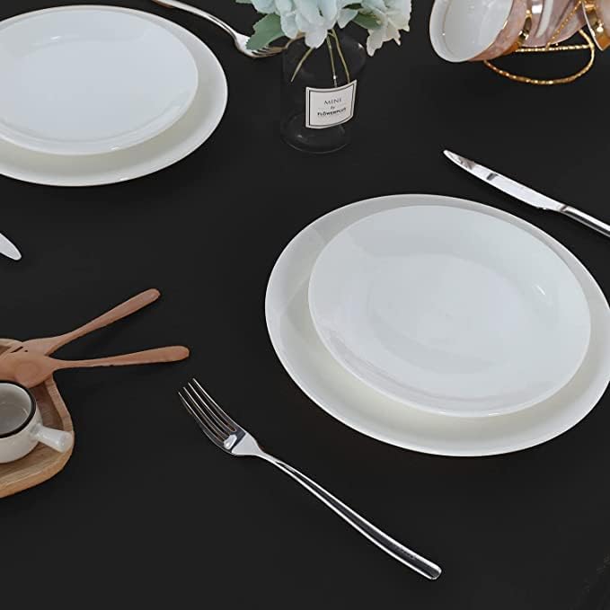 LivinEase Rectangular Tablecloth 140x200cm – 250 GSM Cotton Blend Black Table cloths for 4 to 6 Seater Table - Linen TableCloth Ideal for Christmas, Parties, Halloween and Every Occasions